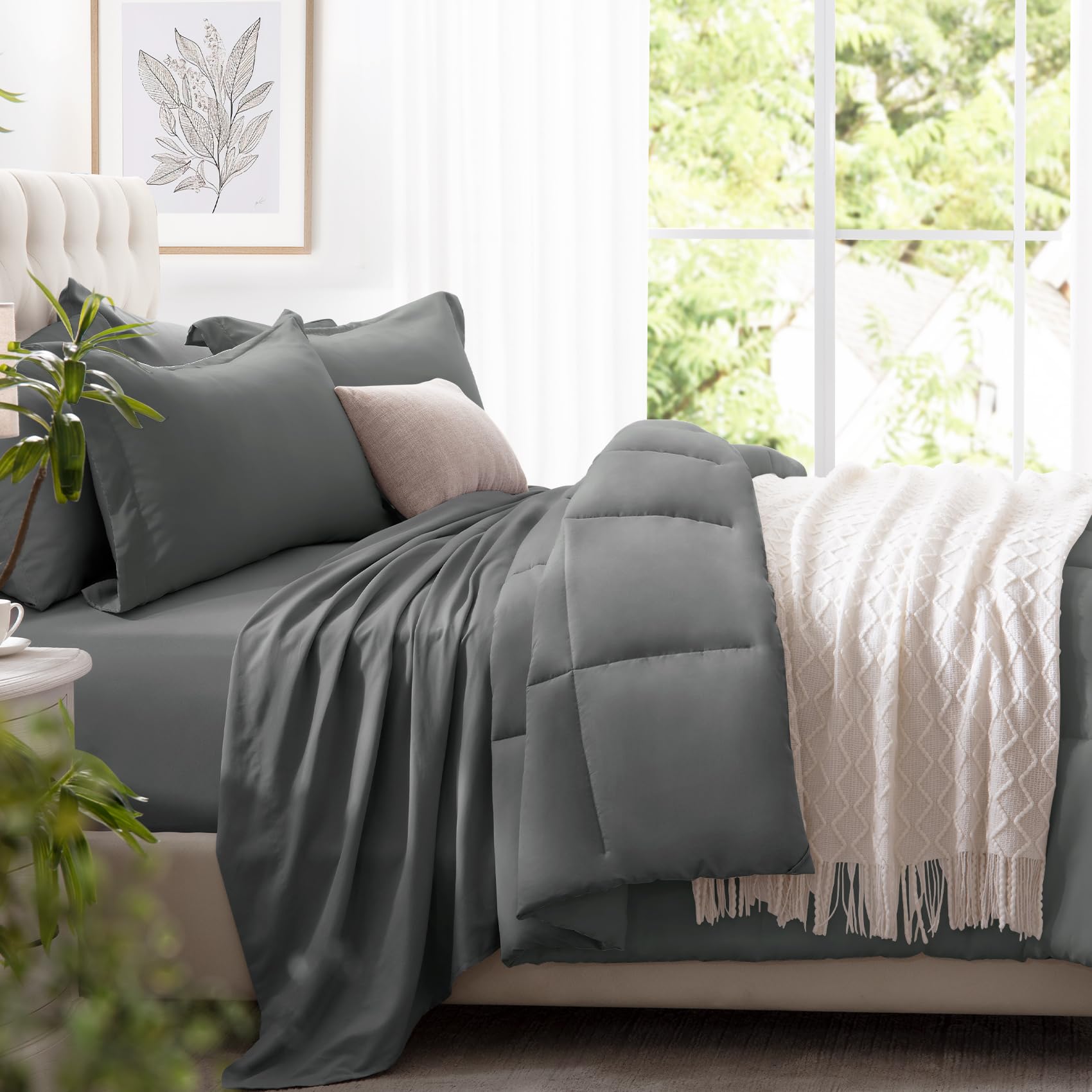 Amazon.com: Zzlpp Queen Comforter Set - 7 Pieces Bed in a Bag